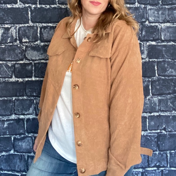 Corduroy Shacket Brown - Picture 1 of 2